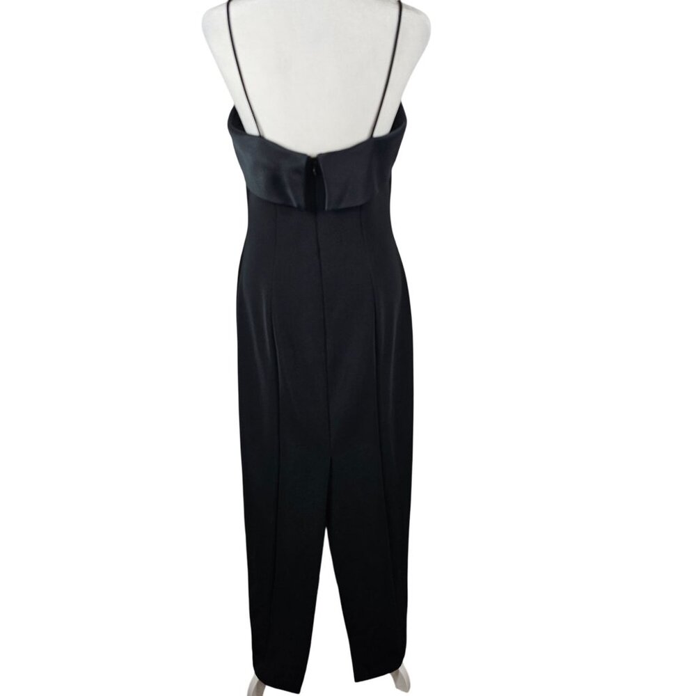 Vtg Alex Evenings Formal Gown 10 Black Timeless Satin Dress Elegant Evening USA - Picture 4 of 16